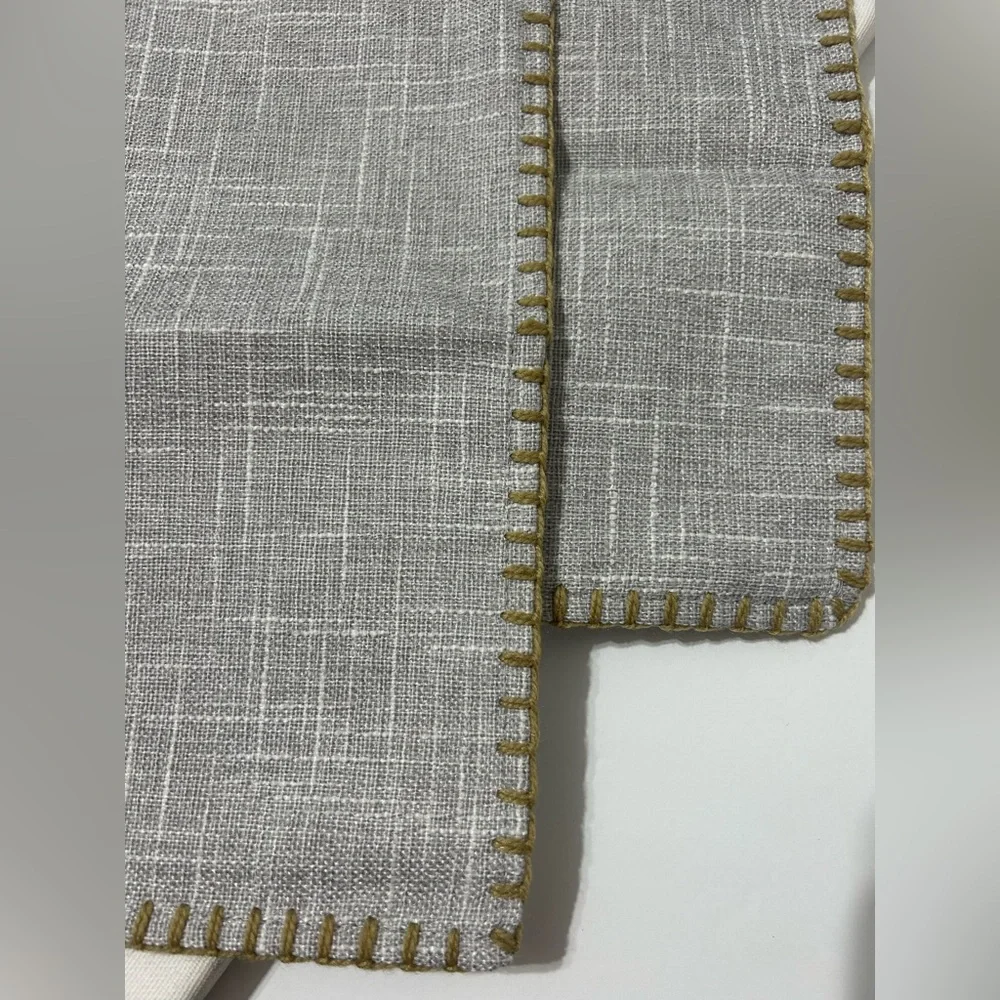 Miulee Set of 2 Gray Pillow Covers Rectangle Burlap Trim Farmhouse 12”X20” NEW